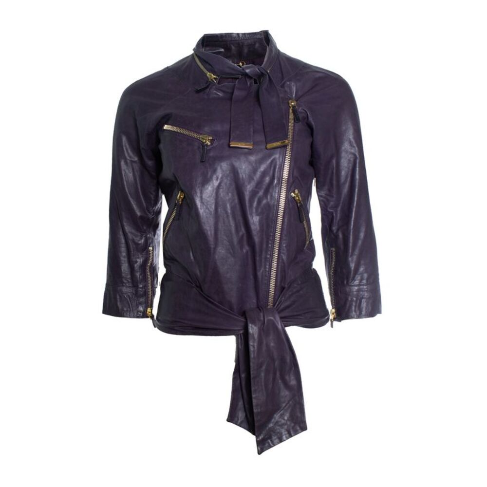 Gucci, Purple leather biker jacket